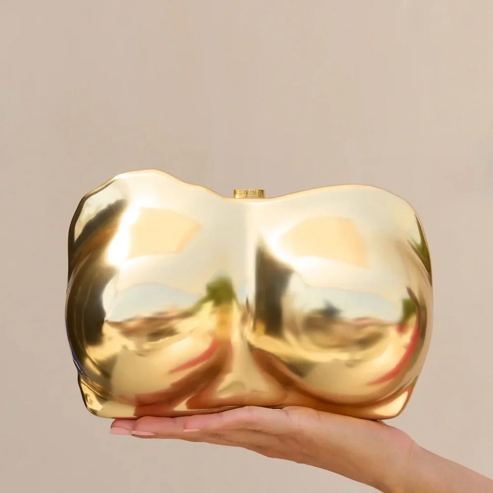 Cult Gaia Reina Clutch in Brushed Brass — $898 NWT